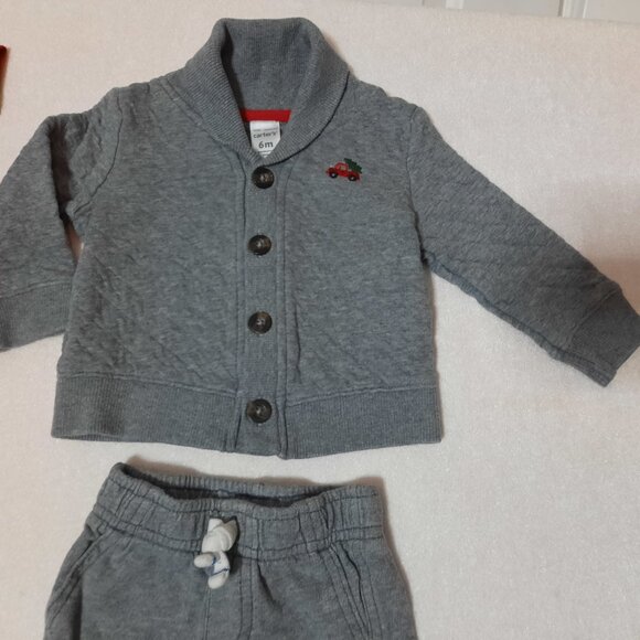 2 Baby Christmas Outfits, Carters Sweatsuit, Carters Onepiece Pants, Bundle, LN - Picture 3 of 13